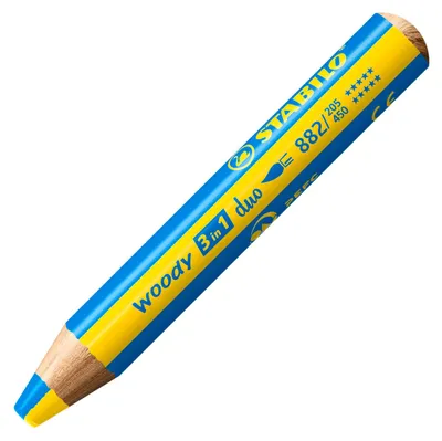 Immagine prodotto di STABILO 882/205-450 STABILO Multitalent marker woody 3 in 1 duo, gelb/cyanblau