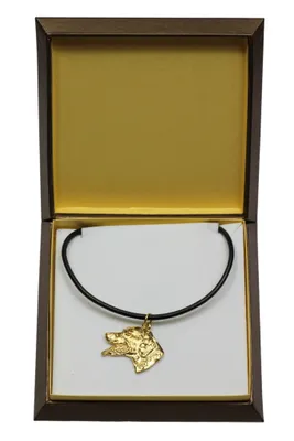 Produktbild von Dalmatiner, Dalmatinac - Hundehalsband in Geschenkbox, vergoldeter Anhänger für Hundefans, auffälliger Schmuck von Art-Dog