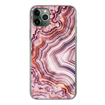 Produktbild von MuchoWow® Handyhülle Schutzhülle Hülle für iPhone 11 Pro Max Naturstein - Rosa - Luxus Silikon Softcase Handy Hülle - Schutz