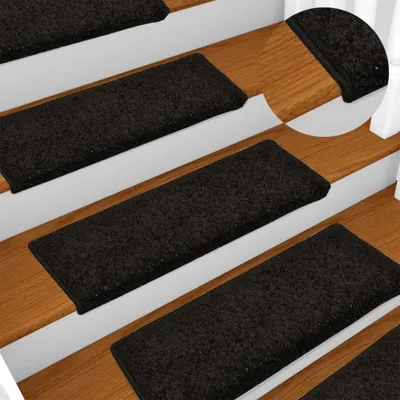 Immagine prodotto di The Living Store Tappetini per gradini 10 pezzi 65x21x4 cm Nero