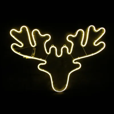 Immagine prodotto di ACA Decorazione natalizia illuminata per esterni: renna, 300 LED, doppio tubo al neon lungo 3 m, bianco caldo, grado di protezione IP44, 60,5 x 42 cm, cavo di alimentazione lungo 1,5 m, X083001414