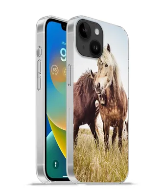 Produktbild von MuchoWow® Handyhülle Schutzhülle Hülle für Apple iPhone 14 - Softcase Pferde - Gras - Frühling Silikon Softcase Handy Hülle - Mobiltelefonhülle
