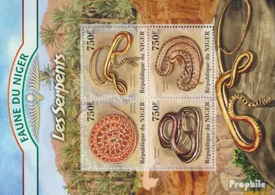 Produktbild von Briefmarken Niger 2013 Mi 2046-2049 Kleinbogen (kompl. Ausg.) postfrisch Schlangen (Dasypeltis sahelensis)