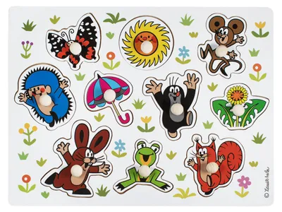 Obrázek produktu pro Puzzle/Vkládačka deskové Krtek dřevo 30x22,5cm ve fólii 18m+