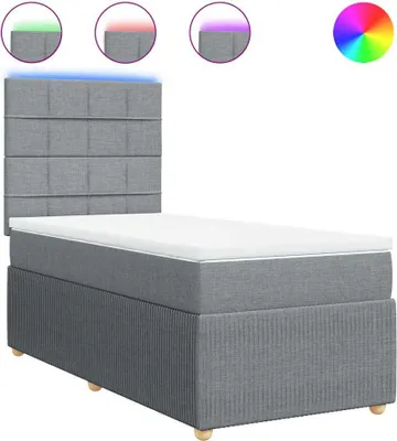 Produktbild von vidaXL Boxspringbett mit Matratze Hellgrau 100x200 cm Stoff