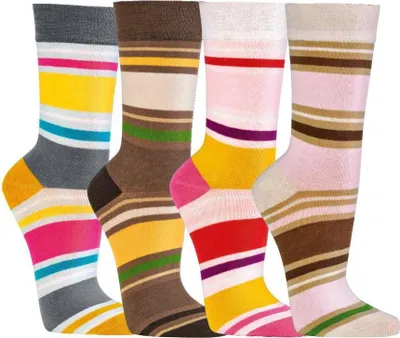 Produktbild von 3 Paar bunte Socken mit verschiedenen fröhlichen Motiven viel Baumwolle 35/38 Tausendschön Damensocken
