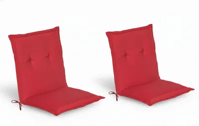 Image de Beautissu Lot de 2 coussins pour chaise de jardin à dossier bas Loft NL, 100 x 50 x 6 cm, rouge