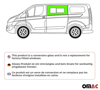 Produktbild von Seitenfenster Auto Schiebefenster für Ford Transit Custom 2013-2024 Links L1 L2