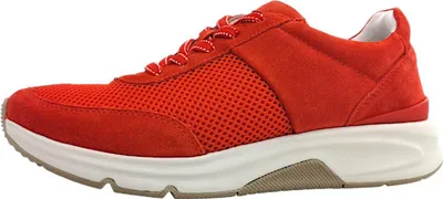 Image de Gabor Comfort : chaussures de sport pour femmes, modèle sportif à lacets, couleur rouge, pour le quotidien