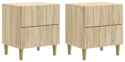 Image de vidaXL Table de chevet, lot de 2, chêne Sonoma, 43 x 34,5 x 48 cm, aggloméré