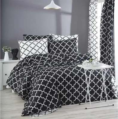 Produktbild von Bettwäsche-Set, 220 x 240 cm, 100% Baumwolle Renforcé, Schwarz, 2 Kissenbezüge 60 x 60 cm