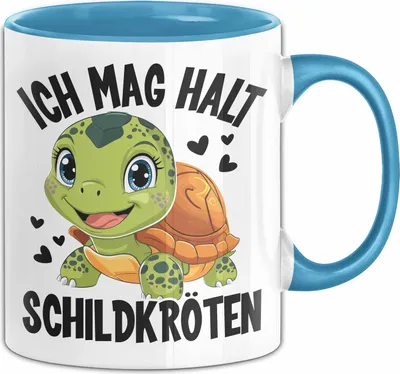 Produktbild von Schildlkröten Tasse Geschenk Ich Mag Halt Schildkröten Geschenkidee (Blau)