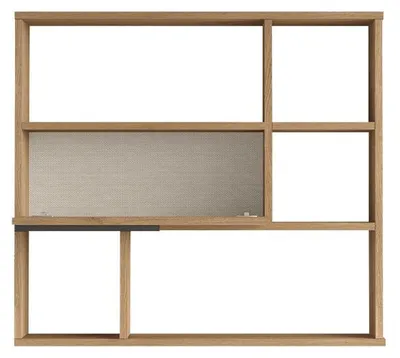 Image de Étagère murale Rangement en bois MDF mélaminé noyer L 90,1 cm