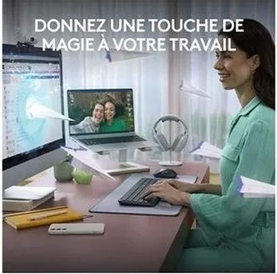 Immagine prodotto di Set tastiera e mouse wireless Logitech MK950 Signature, AZERTY, grafite