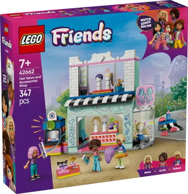 Productafbeelding van LEGO Friends Kapsalon, bouw- en speelset voor creatieve rollenspellen, constructiespeelgoed, cadeau voor meisjes vanaf 7 jaar, met 3 minifiguren van de personages voor rollenspellen. Artikelnummer: 42662