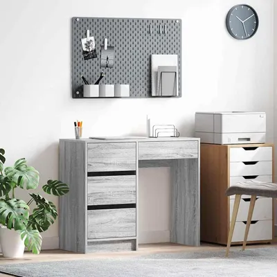 Image de Bureau exclusif - Structure en bois imitation chêne Sonoma gris, dimensions 90 x 37,5 x 75 cm