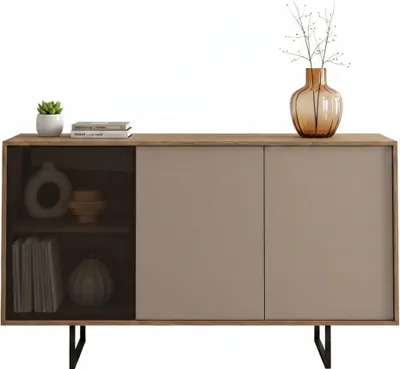 Immagine prodotto di Capena - Credenza, 184x40x87h cm Marrone Noce, 3 Ripiani