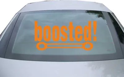 Produktbild von Indigos UG - Aufkleber Heckscheibe & Motorklappe DE6116 - orange - 600x285 mm - boosted! - Auto Scheiben Fenster Heckklappe Tuning Racing JDM - Die cut