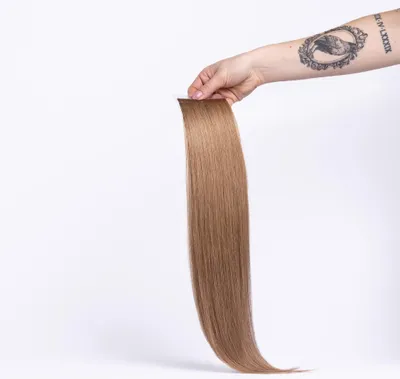 Produktbild von chaarmant Tape In Extensions Ultra Slim Echthaar 40 cm 50 g – Haarverlängerung #10 Aschblond