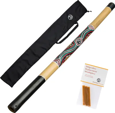 Immagine prodotto di Didgeridoo in bambù 120 cm - Dipinto con sacchetto e cera d'api