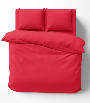 Produktbild von Uni Bettwäsche 240x220 cm rot Doppelbett Bettbezug Einfarbig Renforce Baumwolle