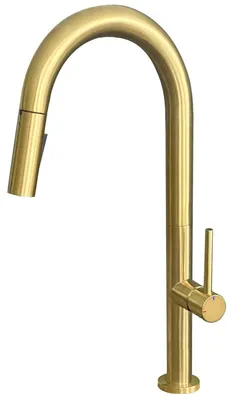 Image de Portofino mitigeur évier à douchette extractible or brossé Essebagno