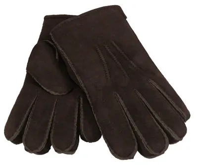 Produktbild von Harrys-Collection Uni Lammfell Handschuhe handgenäht, dunkelbraun, M