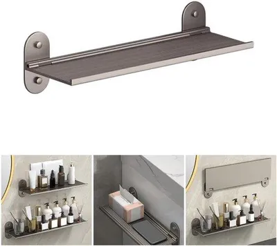 Produktbild von Aluminiumbadkamerplankje - 30 cm - Installationsklamottenlos - für Badezimmer und Hotelzimmer
