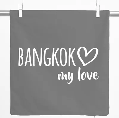 Produktbild von Huuraa Kissenbezug Bangkok my love 40x40cm Steel Grey Baumwolle Dekokissenbezug Geschenkidee
