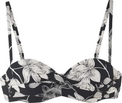 Produktbild von s.Oliver Bügel-Bandeau-Bikini-Top Lady schwarz-creme bedruckt Größe 40 Cup C