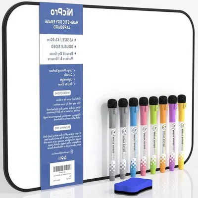 Image de Tableau blanc magnétique double face - Polyvalent et pratique - 1 pièce - Blanc