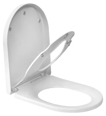 Produktbild von Antibakterieller Toilettensitz - Toilettensitz - D-Form - Magnetischer Kindersitz - Soft-Close - Schnell abnehmbar - Weiß