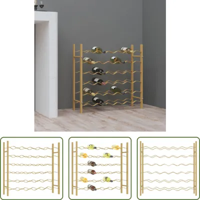 Obrázek produktu pro The Living Store Stojan na víno na 36 lahví Golden metal