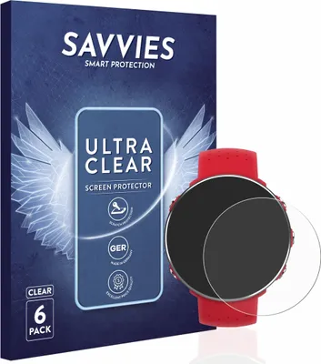 Produktbild von 6x Für Polar Vantage M Schutzfolie Savvies Displayschutz Display Schutz Folie Klar Transparent