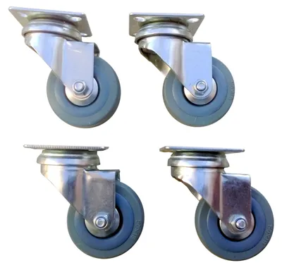 Produktbild von Guitel 4er Set 50mm Schwenkrollen Grau 160kg