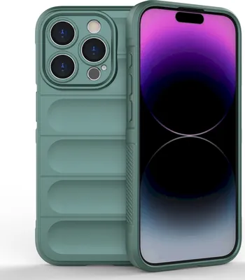 Produktbild von Mobigear Bumpy iPhone 15 Pro Hülle Flexibles TPU Backcover - Grün