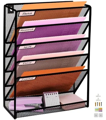 Image de Solidchoice - Rangement mural en métal, 6 niveaux