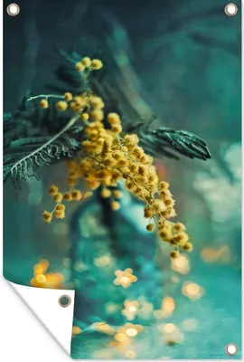 Produktbild von MuchoWow® 80x160 cm Outdoor-Poster Gartendeko Sichtschutz Garten Poster für den Garten  Blumen - Pflanzen - Gelb