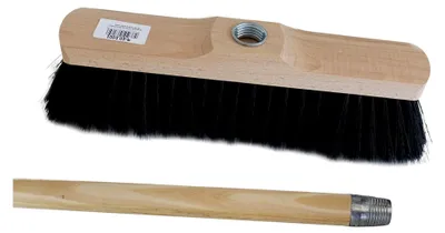 Produktbild von Zimmerbesen 30 cm mit Gewinde MIT Stiel (2 Stück)