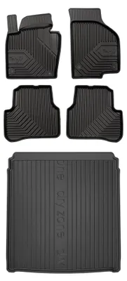 Productafbeelding van Rubberen automatten + kofferbakmat voor Volkswagen CC 2012-2016 – 5-delig, zwart, op maat – Wielganizator