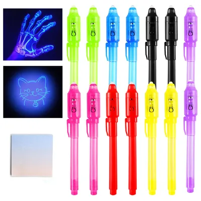 14er Set Geheimstifte mit UV-Licht, unsichtbare Tinte