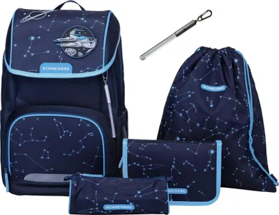 Produktbild von Schneiders Freizeitrucksack Ergojet 2in1 Schulranzen Set 5-teilig 21L Space Dream dunkelblau