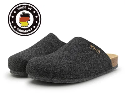 Produktbild von PANTOFFELMANN Bio Filzclog mit Korkfußbett & ABS-Filzsohle Herren Damen Filz Hausschuhe Filzpantoffel schwarz 46