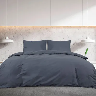 Produktbild von vidaXL Bettwäsche-Set Anthrazit 200x200 cm Leichte Mikrofaser