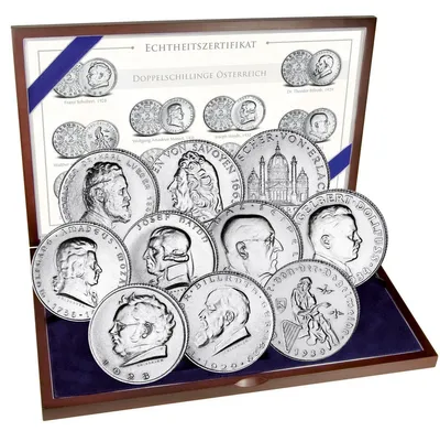 Produktbild von 10er-Set Silbermünzen Österreich Doppelschillinge