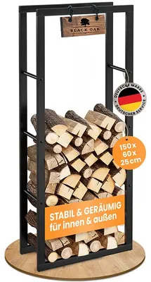 Produktbild von BLACK OAK JACK 150-60 Kaminholzregal 150x60x25cm Metall Schwarz