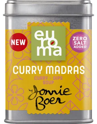 Zdjęcie produktu dla Euroma Curry Madras mieszanka przypraw Jonnie Boer, 59 g - aromatyczne indyjskie curry