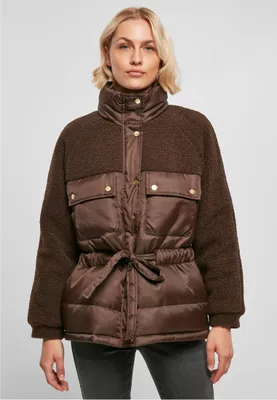 Immagine prodotto di Urban Classics Donna Sherpa Mix Puffer Jacket marrone - M
