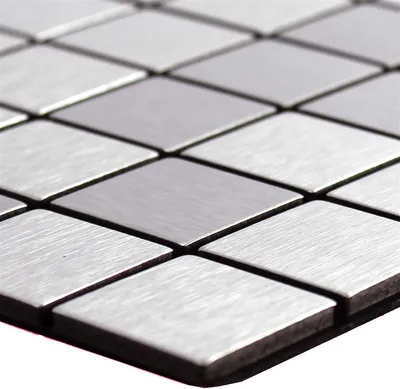 Produktbild von Metall Mosaikfliesen Wygon Selbstklebend Silber 25mm