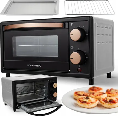 Produktbild von Mini-Backofen 10L Schwarz Sparsam Funktional Kompakt Mit Zubehör Timer 800W Kalorik